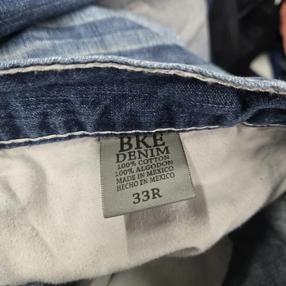 BKE Men Jeans 33R Blue Denim Carter Straight 31